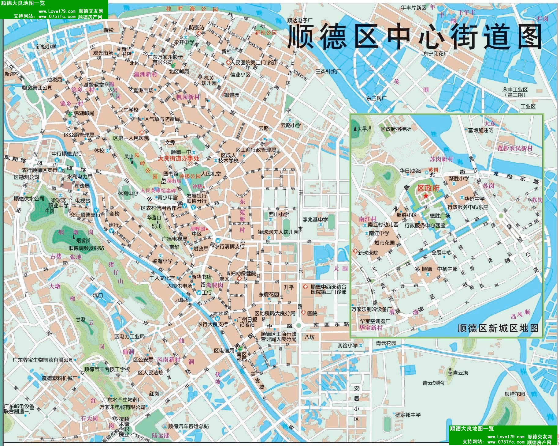 山市顺德区大良镇街道地图